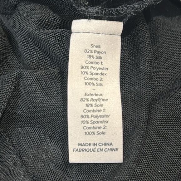 NWT Cinq a Sept Black Velvet/Mesh Bodysuit Small - Picture 11 of 13